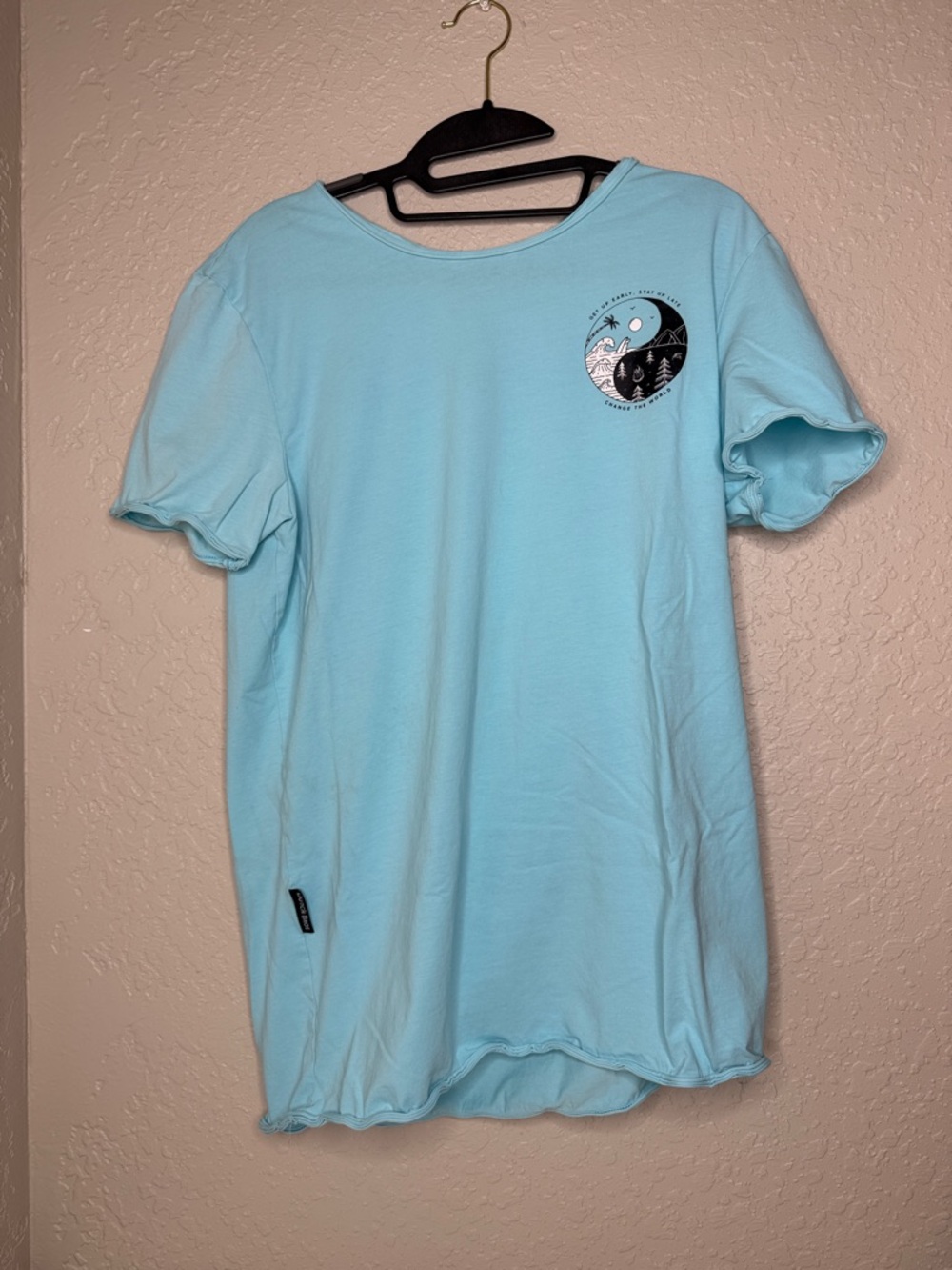Dutch Bros Light Blue Graphic Tee with White Logo